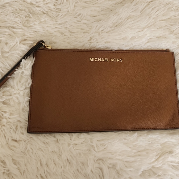 Michael Kors Brown Leather Wristlet - Picture 1 of 5